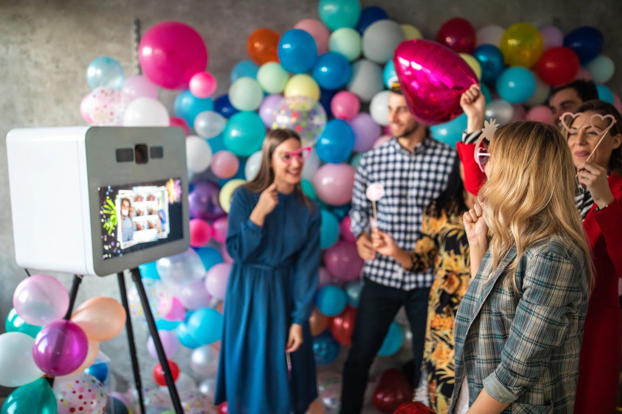 Modern photo booth setup at an event