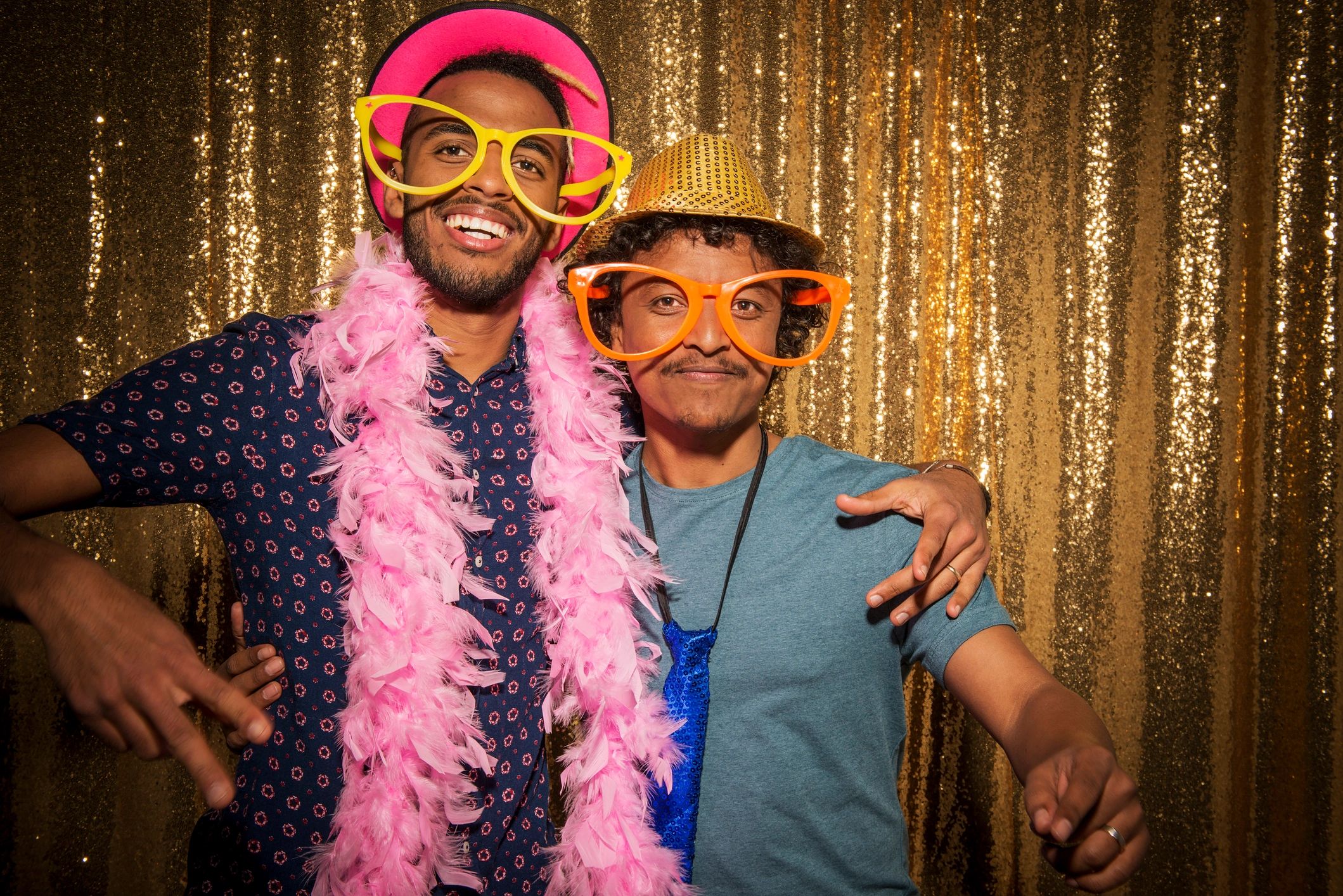 Guests enjoying a photobooth at a stylish event