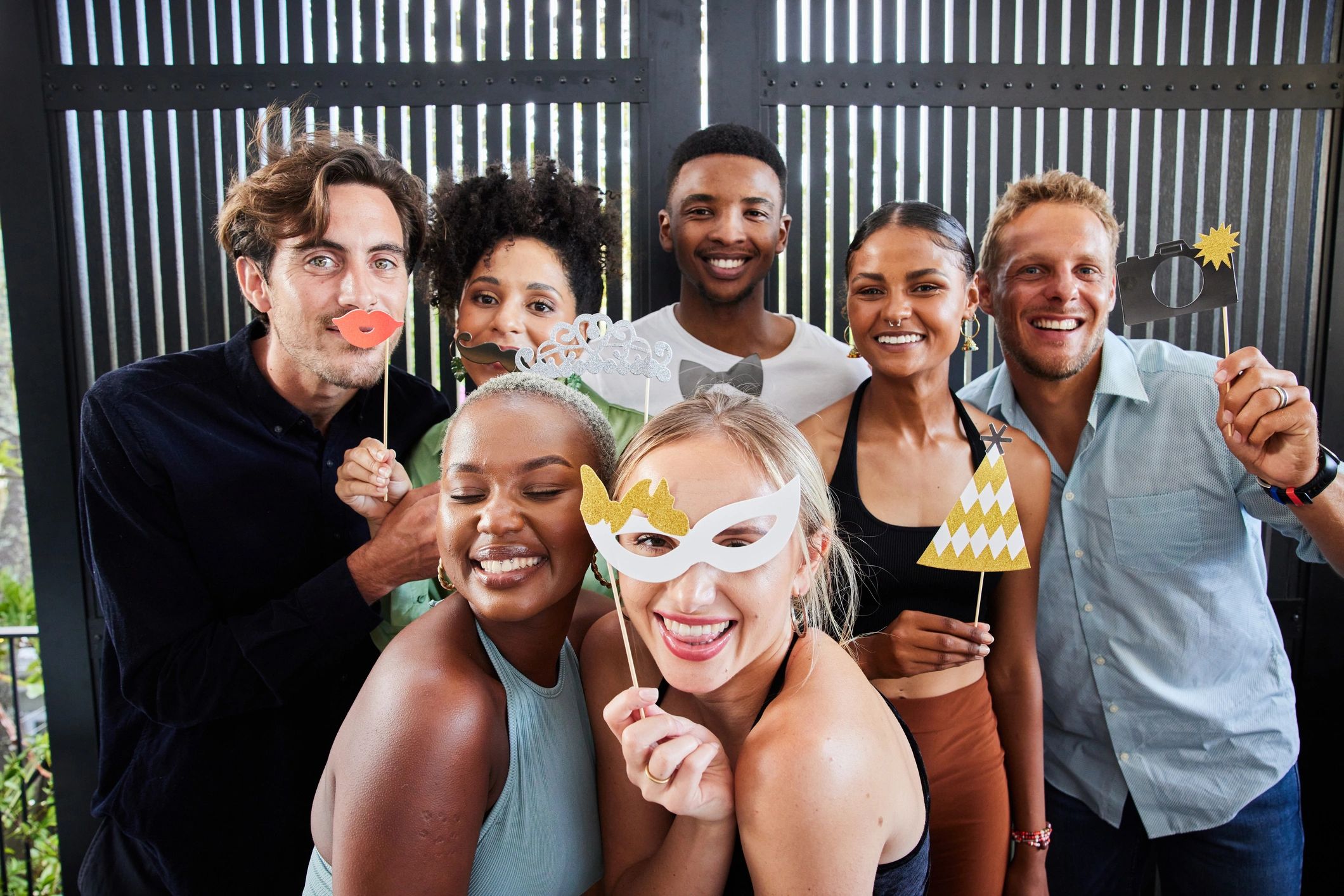 Team setting up a photobooth at an event